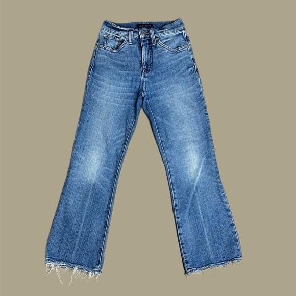 Lucky Brand Women’s High Rise Bridgette Crop Mini Boot Jeans Blue Sz 00/24 - Picture 1 of 13